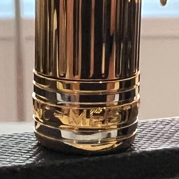 Mont Blanc Sterling Silver w/24K Gold Plate Fountain Pen + Ink Bottle! - Picture 12 of 16